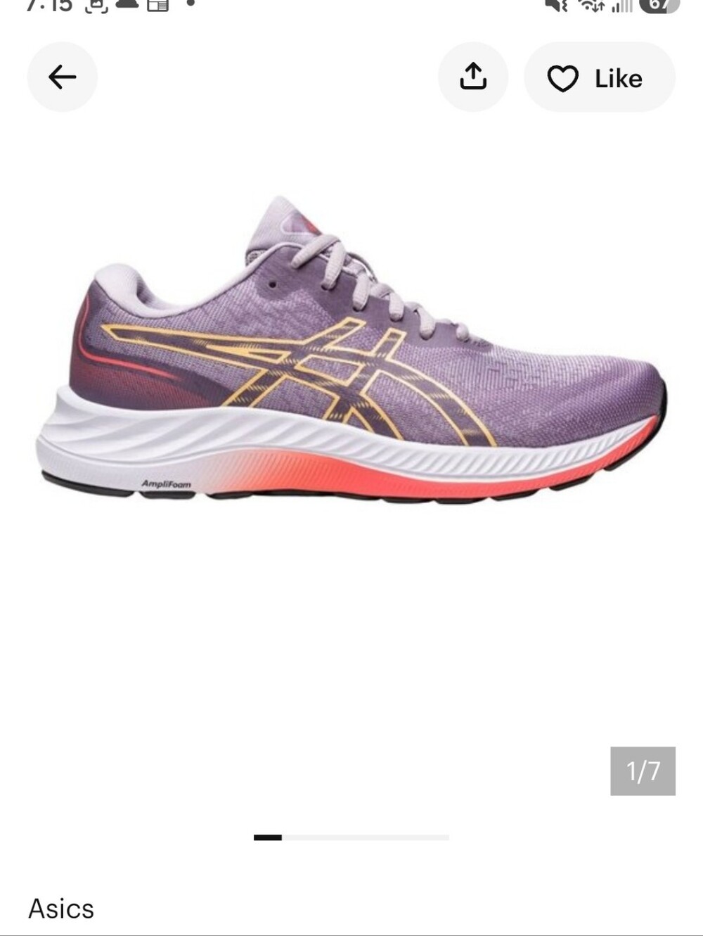 ASICS Gel Exite 9Women's Running Shoes - Lavender with Pink and Gold Accents 7.5